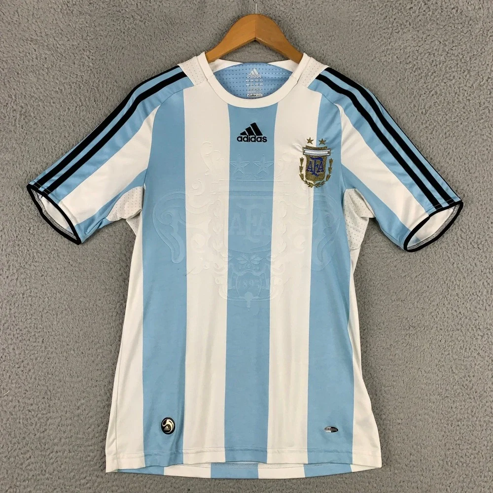 Adidas Argentina Home Soccer Jersey Mens Small Blue White Striped Clima365 AFA